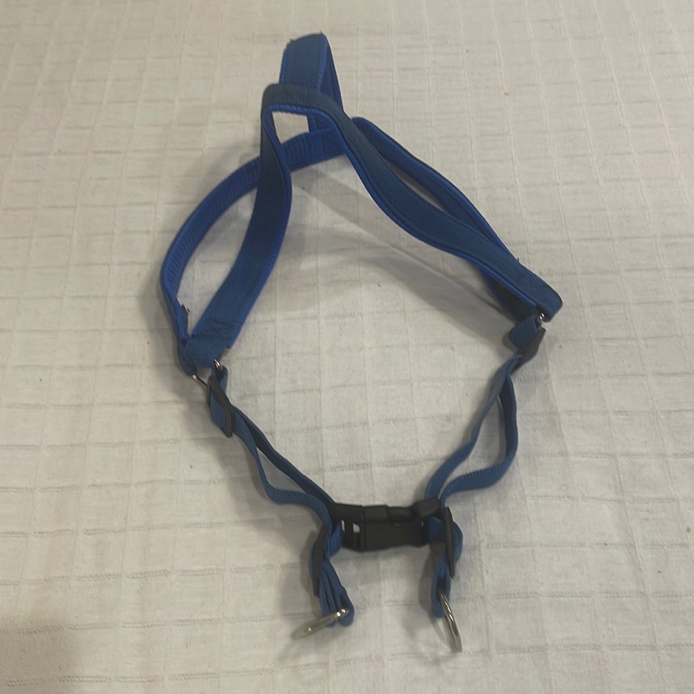 Dog harness blue adjustable medium M